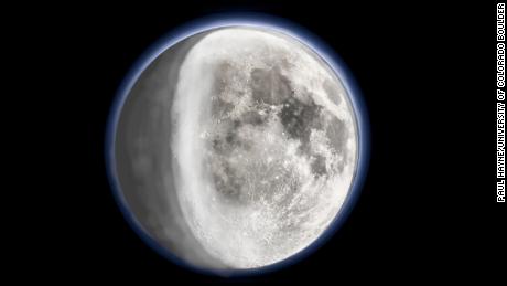 この記述は、数十億年前に月面に形成される霜がどのように見えるかを示しています。 