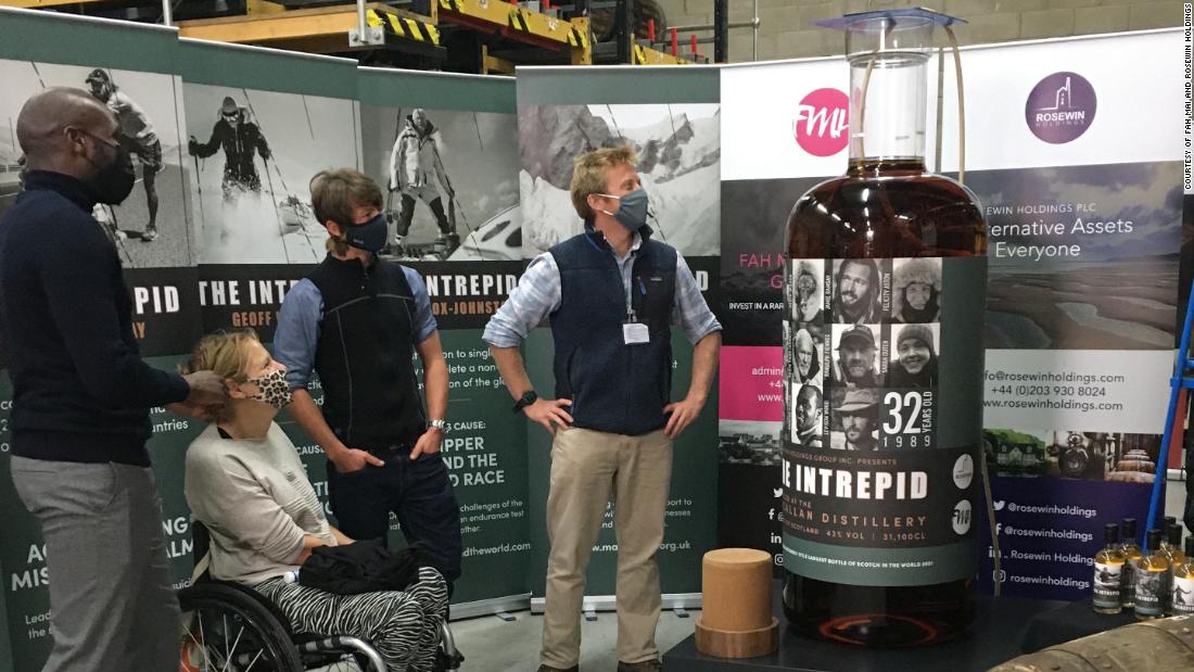 The world’s largest bottle of whiskey sold for $1.4 million at auction