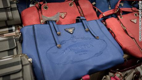 These fake Prada bags were seized in Hong Kong.