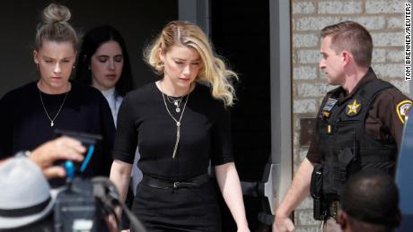 Amber Heard leaving court on Wednesday.