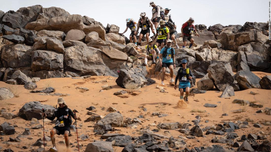 &lt;strong&gt;Morocco: &lt;/strong&gt;Pictured: runners compete in stage four, which comprises of nearly 86 kilometers (53 miles) over two days. In total, the race covers 250 kilometers (186 miles) in one of the world&#39;s harshest climates. The race is billed as the &quot;&lt;a href=&quot;https://marathondessables.co.uk/&quot; target=&quot;_blank&quot;&gt;toughest footrace on Earth&lt;/a&gt;.&quot;