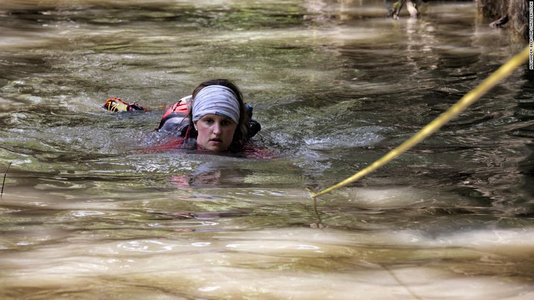 &lt;strong&gt;The Amazon: &lt;/strong&gt;The terrain of the jungle also calls for the occasional water crossing. Pictured: Great Britain&#39;s Amy Gasson swims across a river during the ultramarathon in 2014.
