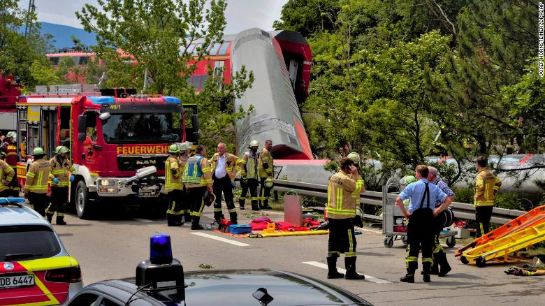 Four killed, 15 severely injured after train derails in southern Germany