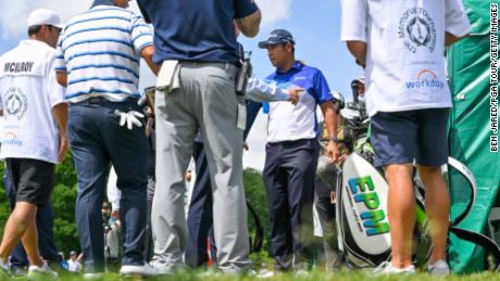 Hideki Matsuyama is disqualified from the Memorial Tournament on the 10th tee box.