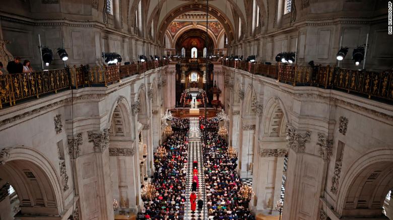 The interior of St. Paul's Cathedral is seen on Friday. 