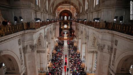 The interior of St Paul&#39;s Cathedral is seen on Friday. 