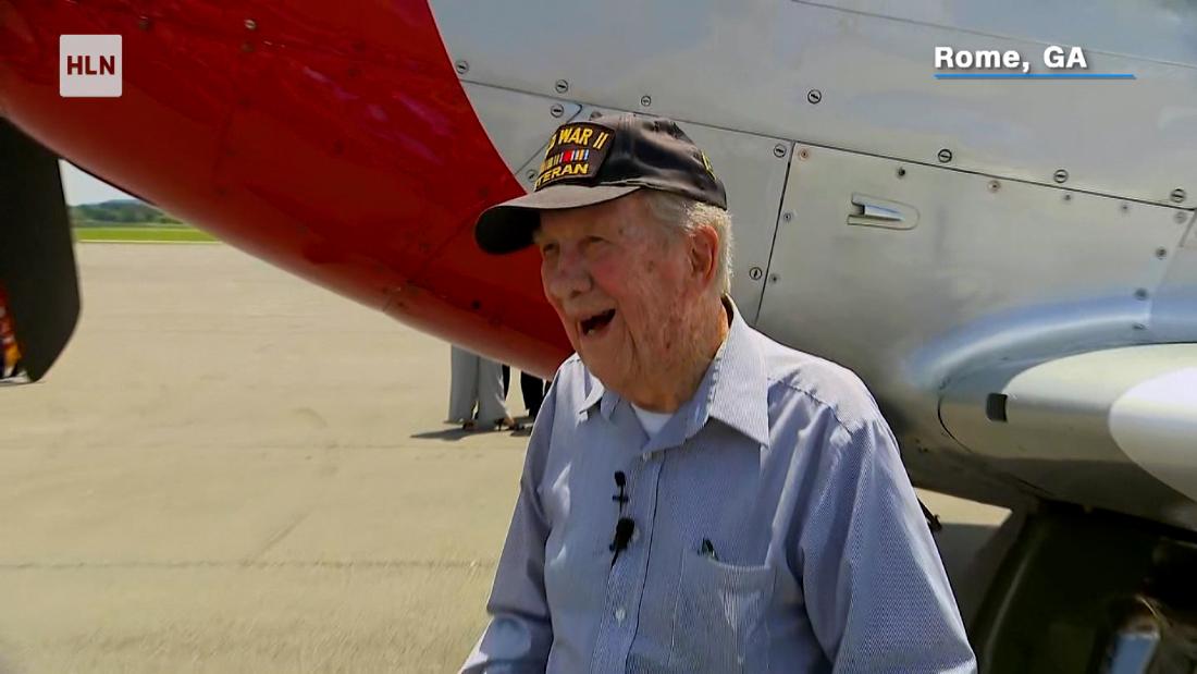 Watch: WWII pilot had a request for his 101st birthday. His nursing home made it happen – CNN Video