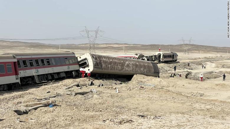 The train was carrying 348 passengers, according to state media.