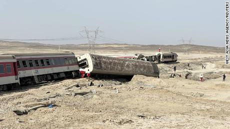 The train was carrying 348 passengers, according to state media.