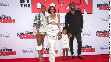 Zaya Wade, Gabrielle Union, Kaavia James Union Wade and Dwyane Wade attend the World Premiere of &quot;Cheaper By the Dozen&quot; at El Capitan Theatre in Hollywood, California on March 16, 2022.