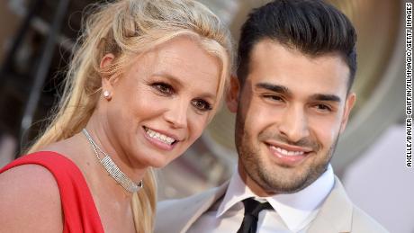 Britney Spears and Sam Asghari attend Sony Pictures&#39; &quot;Once Upon a Time ... in Hollywood&quot; premiere in Los Angeles on July 22, 2019. 