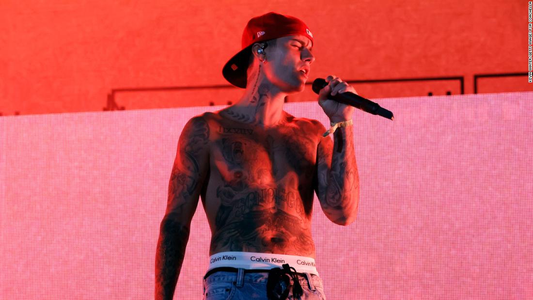 Bieber performs at the Coachella music festival in Indio, California, in April 2022. A couple of months later, he announced that he is taking a break from performing because &lt;a href=&quot;https://www.cnn.com/2022/06/10/entertainment/justin-bieber-paralysis-ramsay-hunt/index.html&quot; target=&quot;_blank&quot;&gt;he is suffering from paralysis on one side of his face.&lt;/a&gt; He said it is related to his Ramsay Hunt syndrome and that he doesn&#39;t know how long it will take him to recover.