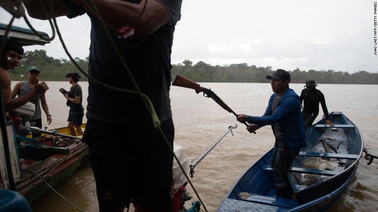 Indigenous groups search for missing British journalist Dom Phillips and Brazilian Indigenous affairs specialist Bruno Pereira on the Itaquaí River in Brazil&#39;s Javari Valley on Thursday.