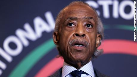 Rev. Al Sharpton, founder and President of National Action Network speaks during a press conference at the Times Square Sheraton hotel on April 6, 2022, in New York City. (Getty Images)