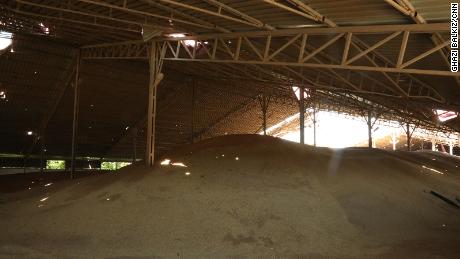This warehouse in Bakhmut containing grain was hit by an airstrike on the morning of June 9.
