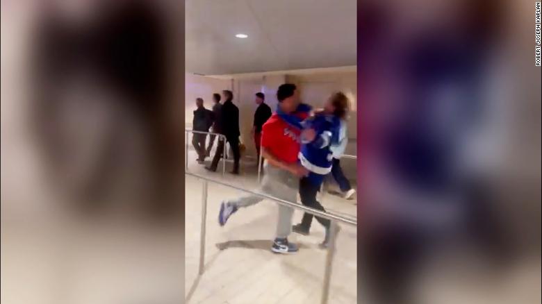 Man arrested and banned from Madison Square Garden after allegedly assaulting two men after hockey game
