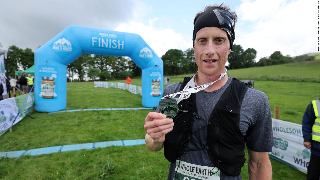 Firefighter Ricky Lightfoot ‘chuffed’ to become third runner to win Man V Horse race