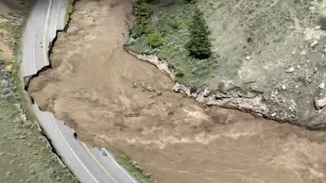 See the severe flooding that shut down Yellowstone National Park