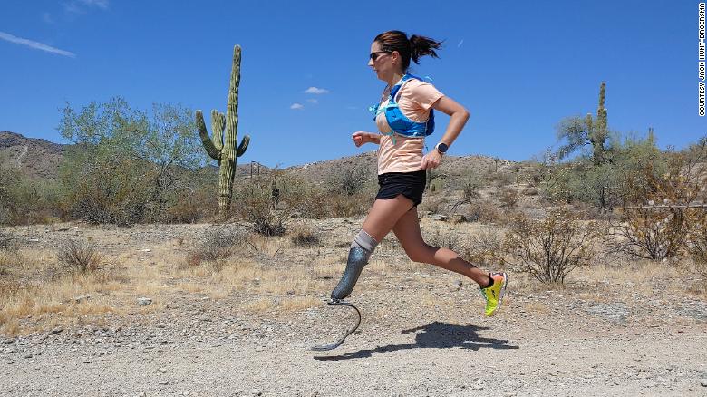 Female amputee athlete runs 104 marathons in 104 days