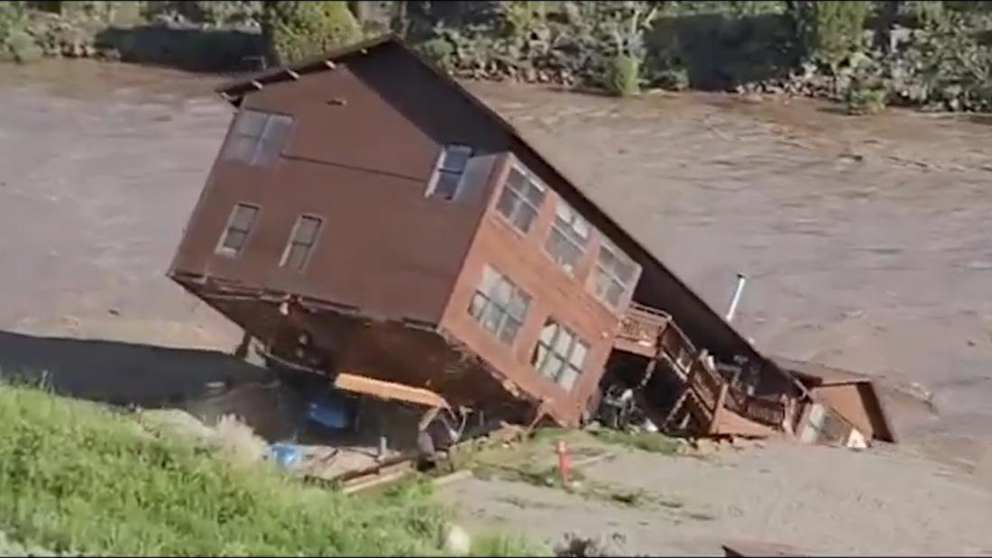Video shows Montana building collapse into Yellowstone flood water – CNN Video