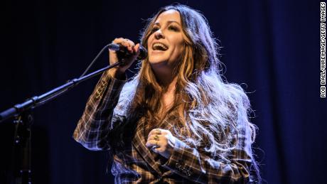 Alanis Morissette performing at the O2 Shepherd's Bush Empire in London on March 4, 2020.