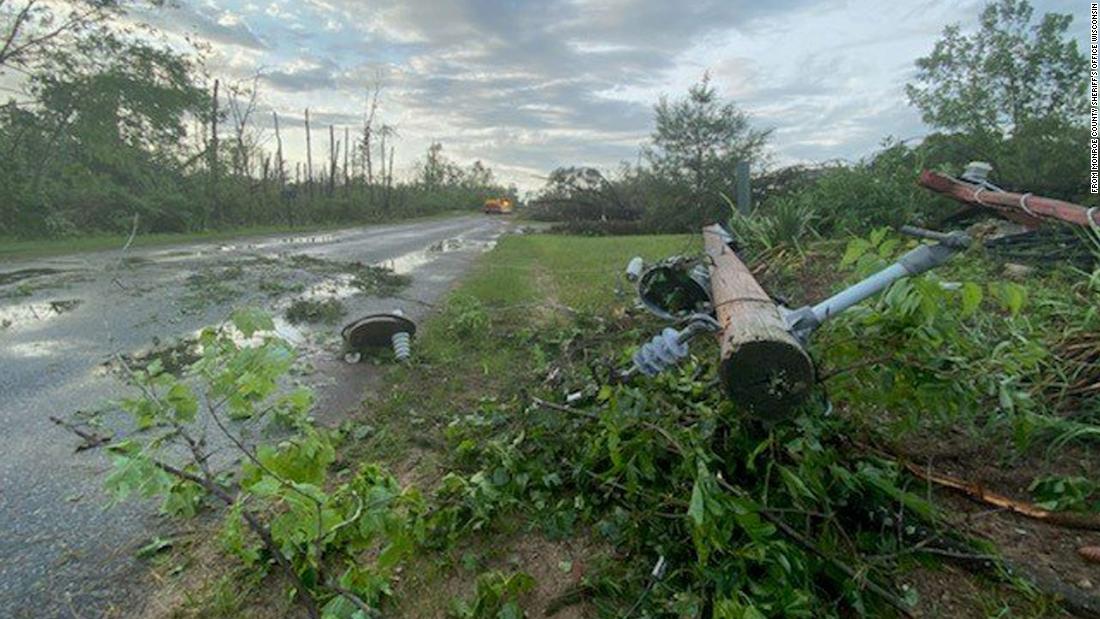 Several homes damaged after a tornado rips through central Wisconsin, officials say