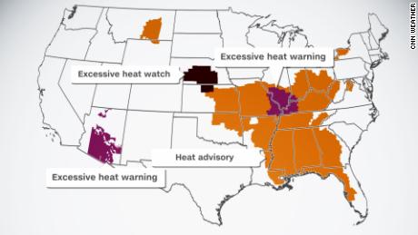 Heat alerts for Thursday, June 16th, 2022.