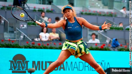 Osaka in action at the Madrid Open in May.