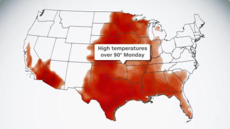 अमेरिका में 20% लोगों के लिए दूसरी गर्मी की लहर के कारण तापमान 100 से ऊपर आने की उम्मीद है