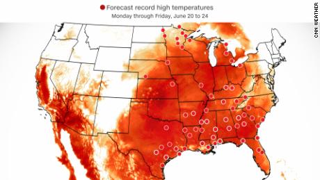 Dozens of cities could set daily high temperature records this week.