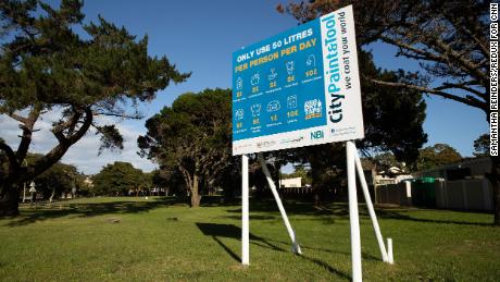 A sign urges residents to limit their water consumption in the Gqeberha suburbs.