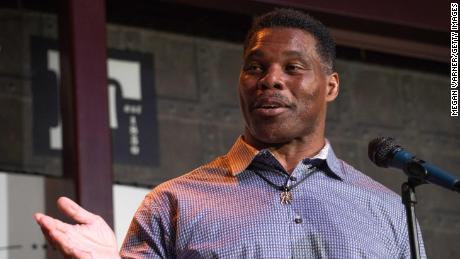 Heisman Trophy winner and Republican candidate for US Senate Herschel Walker speaks at a rally on May 23, 2022 in Athens, Georgia.
