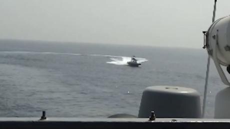 Video shows Iranian boats swarm US Navy ships
