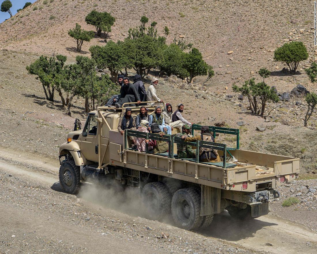 Members of a Taliban rescue team return from affected villages following an earthquake in Bernal district, Paktika province, on June 23.