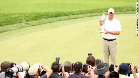 Glover stands with the US Open after winning a two-stroke in 2009 at Bethpage State Park.