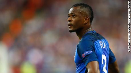 PARIS, FRANCE - JULY 10:  Patrice Evra of France reacts during the UEFA EURO 2016 Final match between Portugal and France at Stade de France on July 10, 2016 in Paris, France.  (Photo by Clive Rose/Getty Images)