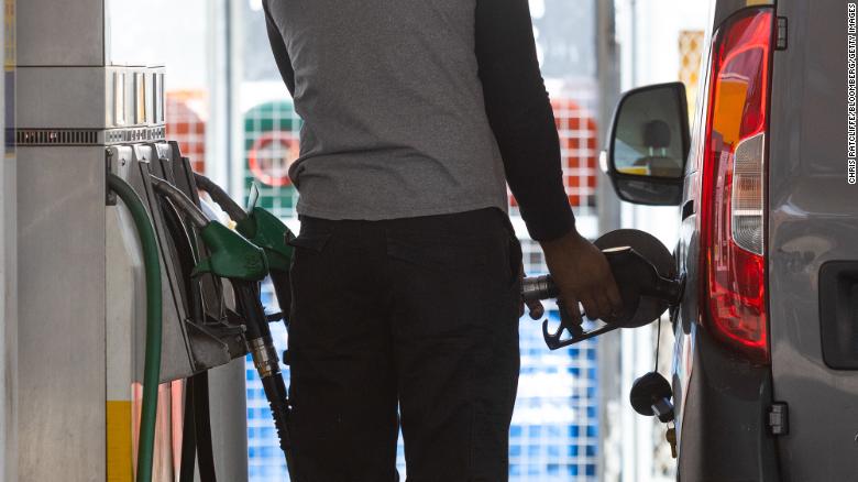 A customer fills their van at a Shell petrol station in London on Monday, June 13, 2022. 