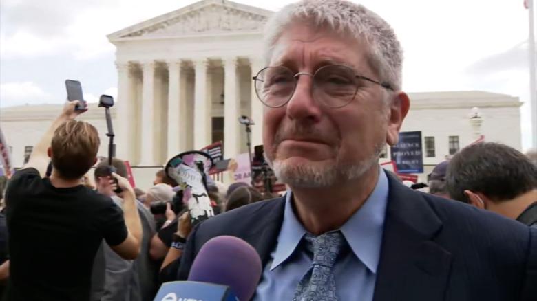 Anti-abortion activist grows emotional after Roe v. Wade is overturned