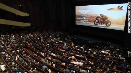 Theatergoers watch 'Top Gun: Maverick' in San Diego in May.