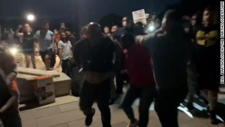 Video of the incident appears to show Rhode Island state Senate candidate Jennifer Rourke being punched during an abortion-rights rally Friday night.