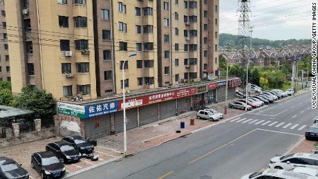 An empty street during a Covid-19 lockdown last month in Dandong.