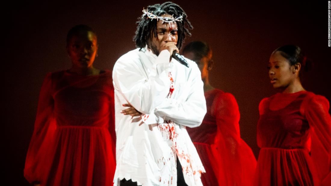 Kendrick Lamar closes Glastonbury with blood-soaked plea for women's rights