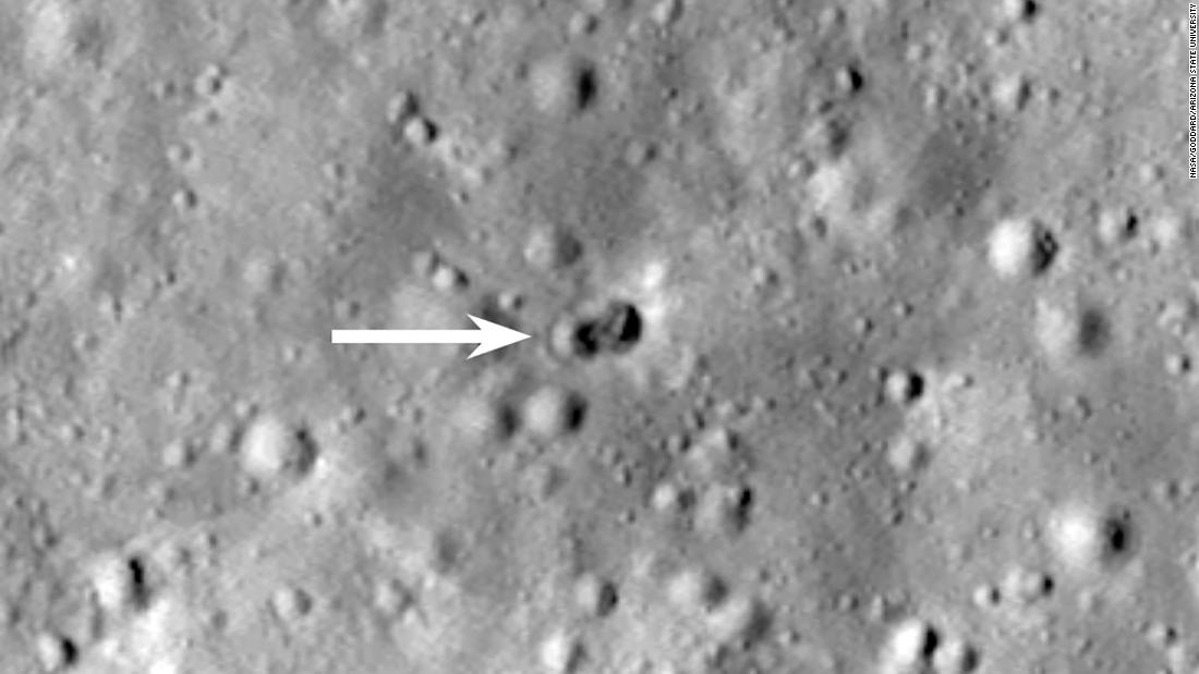 New double crater seen on the moon after mystery rocket impact 