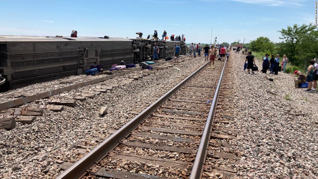 Dozens of people were injured when the passenger train derailed in Missouri after hitting a dump truck