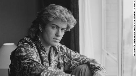 George Michael is pictured in a Sydney hotel room in January 1985.