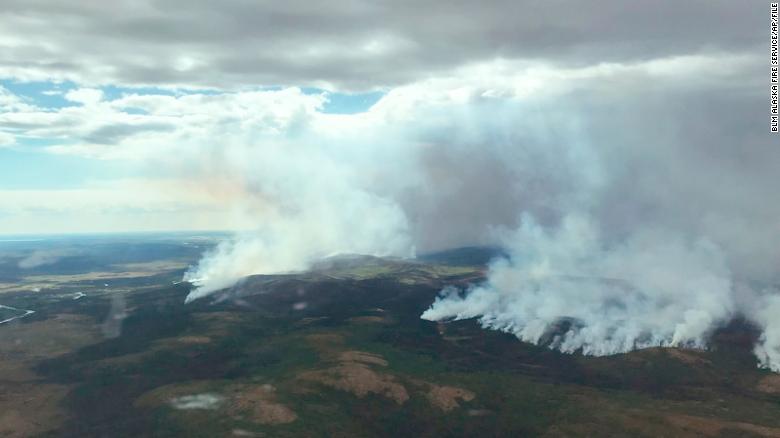 Record-breaking wildfires in Alaska are being fueled by a hot and dry start to summer