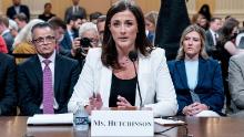 Cassidy Hutchinson, an aide to then White House chief of staff Mark Meadows, tetifies before a House Select Committee hearing to Investigate the January 6th Attack on the US Capitol, on Capitol Hill in Washington, DC on June 28, 2022. 