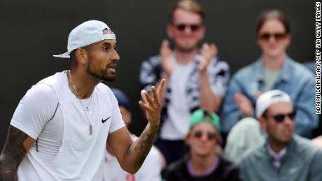 Nick Kyrgios admitted to spitting the direction of a fan.