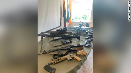 The militia's weapons are mainly donated by the Lithuanian armed forces and sourced by crowdfunding efforts. 