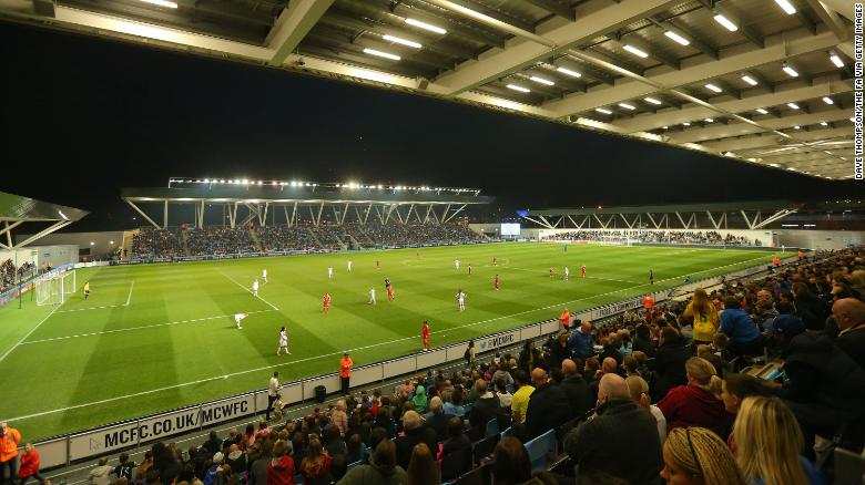 England playing against China during a friendly match at the Manchester City Academy Stadium on April 9, 2015.